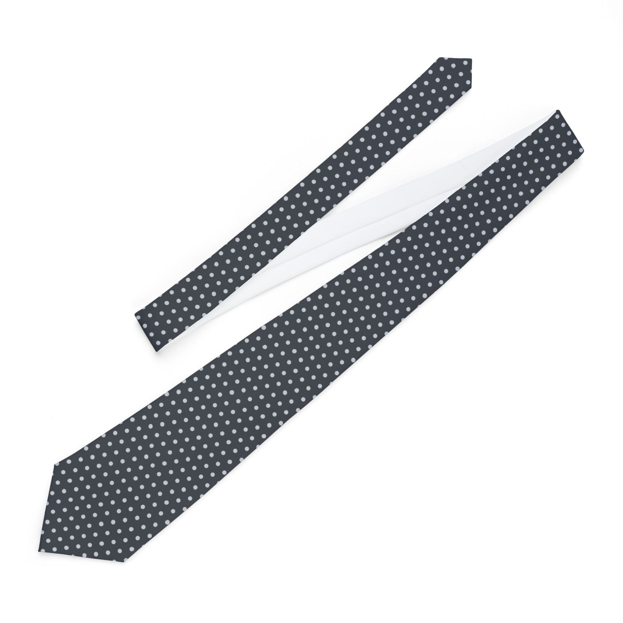 Quessant Talisman Tie - Graphite Silver Pin Dot