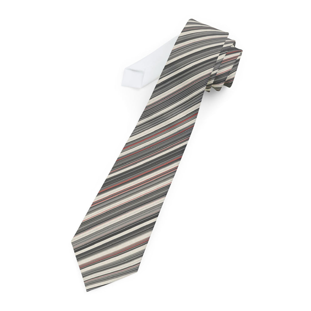 Gyldenlove Satin Edition - Ivory & Black Barcode Stripe Tie
