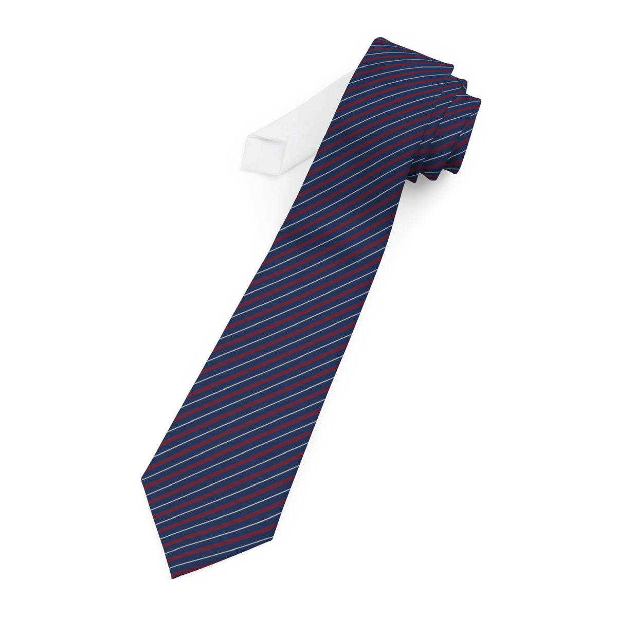 Talleyrand Satin Edition - Navy & Burgundy Regimental Stripe Tie