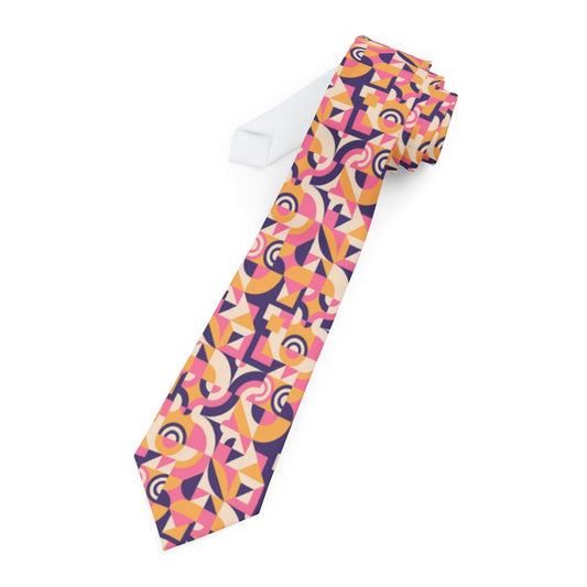 Orléac Talisman Tie - Sunset Cubist Mosaic