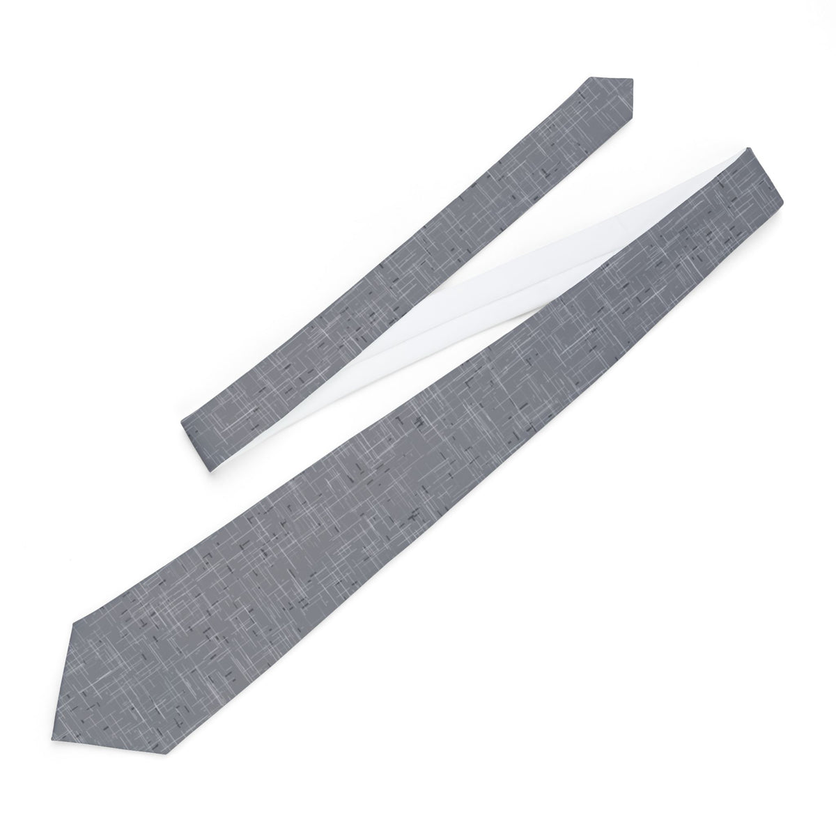 Bramber Satin Edition - Silver Textured Plaid Tie