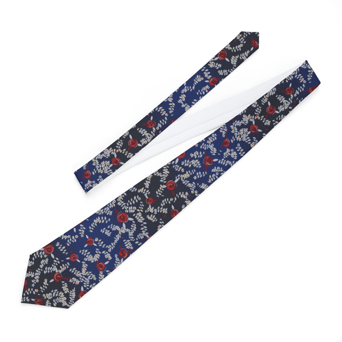 Clary Satin Edition - Navy & Ivory Ombre Floral Tie