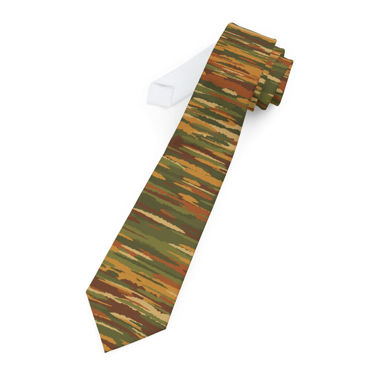 Bernstorff Satin Edition - Olive & Rust Painted Horizon Tie
