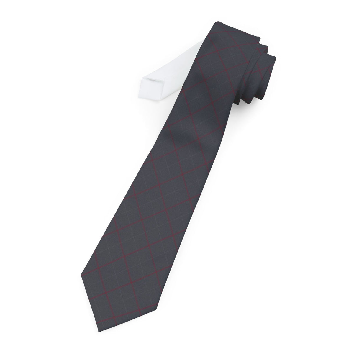Branciforte Satin Edition - Charcoal & Burgundy Melange Plaid Tie