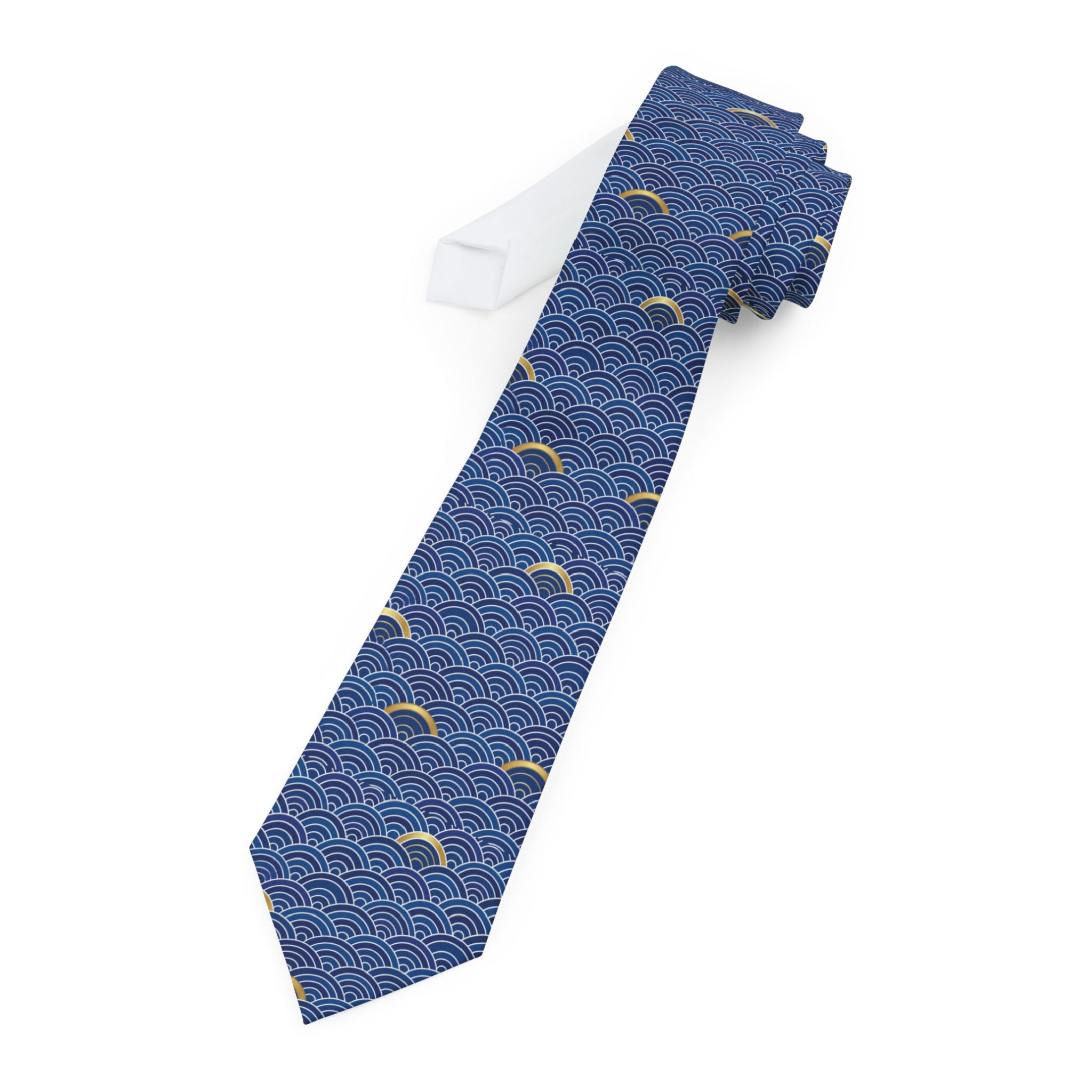 Vezelay Talisman Tie - Seigaiha Wave Crest