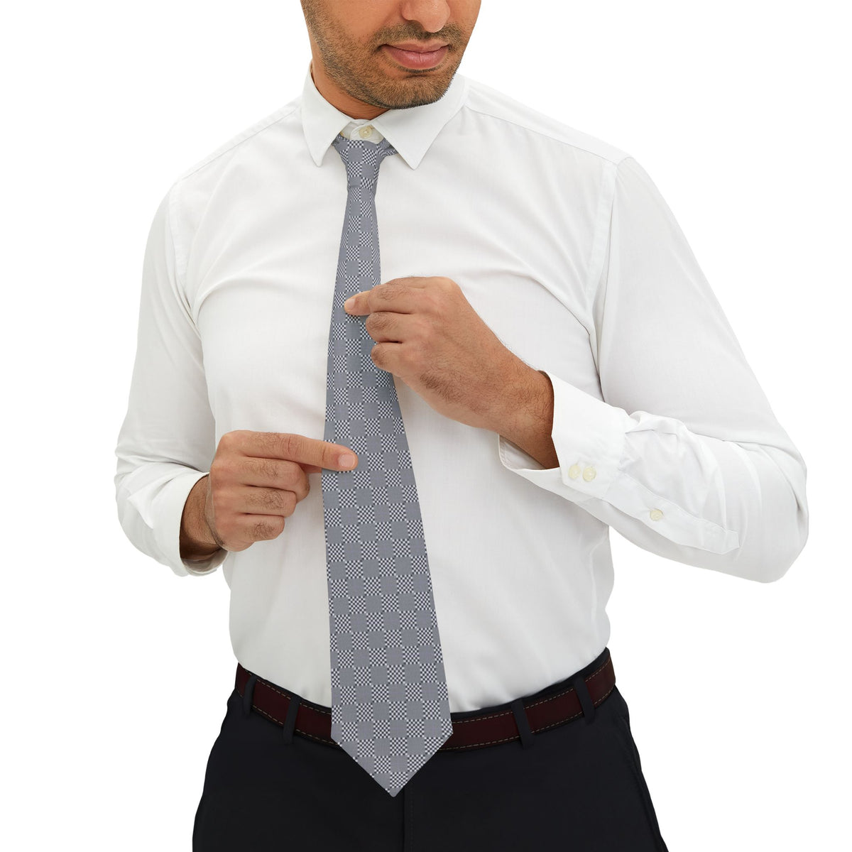 Frauenfeld Talisman Tie - Gray Lilac Glen Check