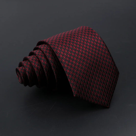 Montferrat - Classic Burgundy & Black Houndstooth Tie