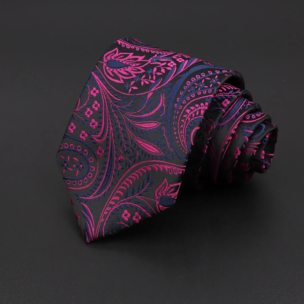 Leveson-Gower - Midnight Fuchsia Paisley Tie