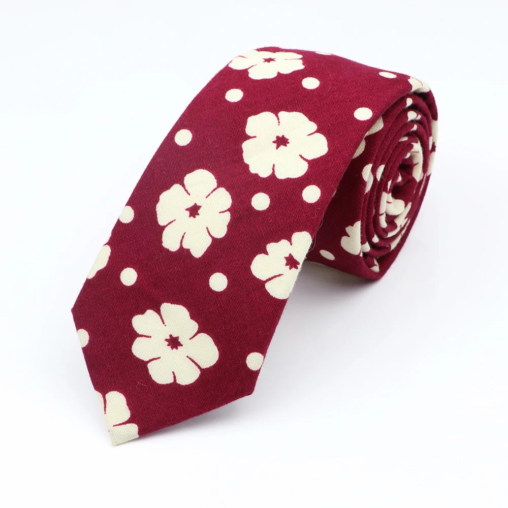 Oakhurst - Burgundy Daisy Dot Tie