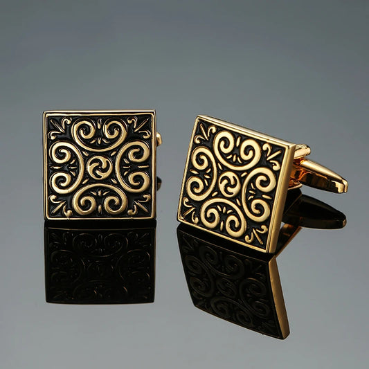 Talisman Cufflink – Visconti Baroque Swirl Gold
