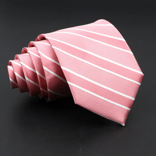 Soft Pink and White Striped Talisman Necktie – Graceful Sophistication