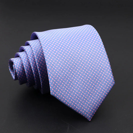 Lavender Grid Pattern Talisman Necktie – Modern Elegance
