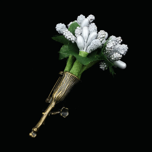 Talisman Brooch – Argent Blossom Spray