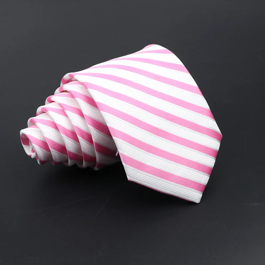 Montbazon - Chic Pink & White Striped Necktie