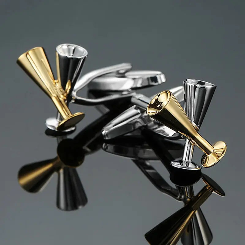 Talisman Cufflink – Golden Champagne Coupe