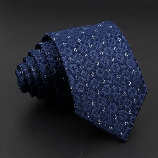 Navy Blue Textured Talisman Necktie – Refined Elegance for Every Occasion