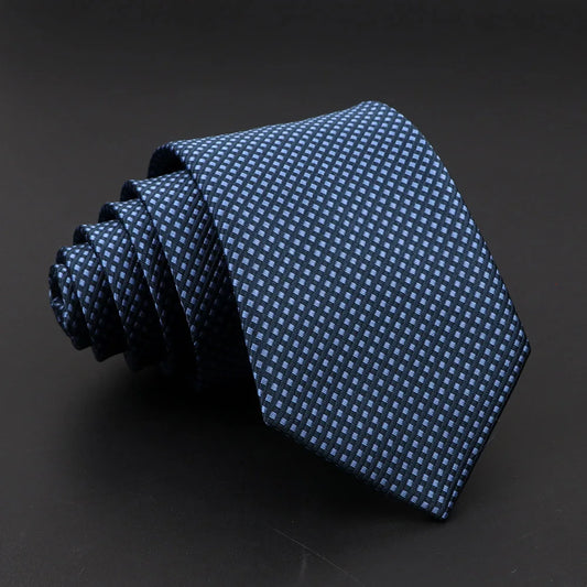 Navy Checkered Talisman Necktie – Modern Elegance