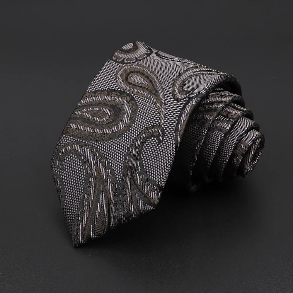Luján - Mocha Grey Paisley Tie