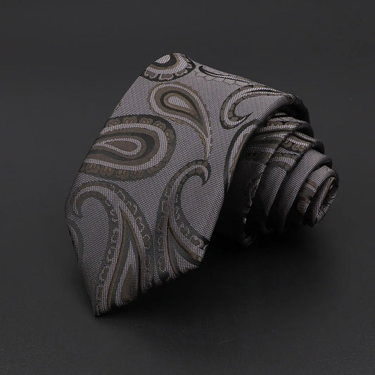 Luján - Mocha Grey Paisley Tie