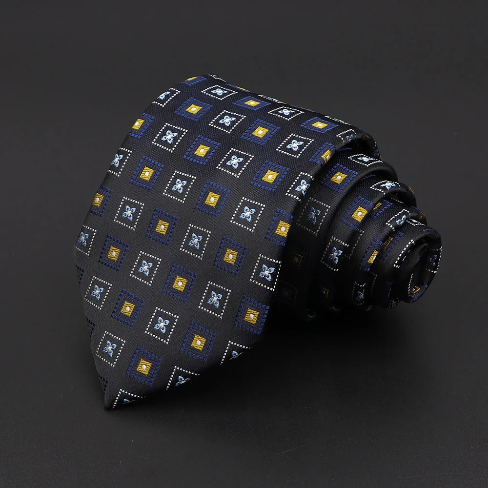 Carleton - Black & Gold Geometric Square Tie