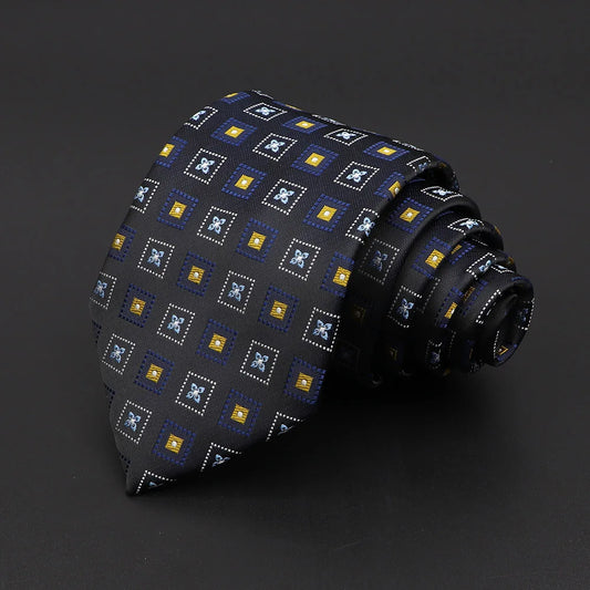 Carleton - Black & Gold Geometric Square Tie
