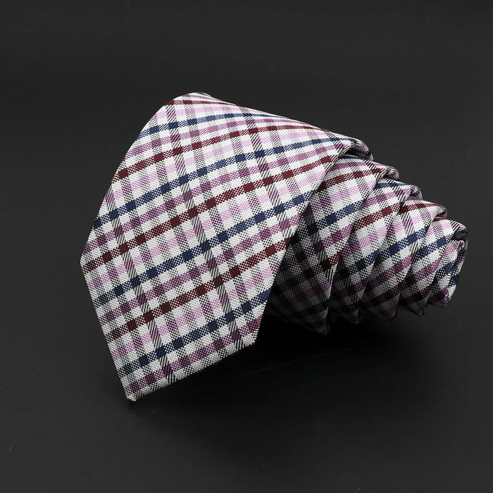 Talisman Tie - Burgundy and Navy Plaid Necktie