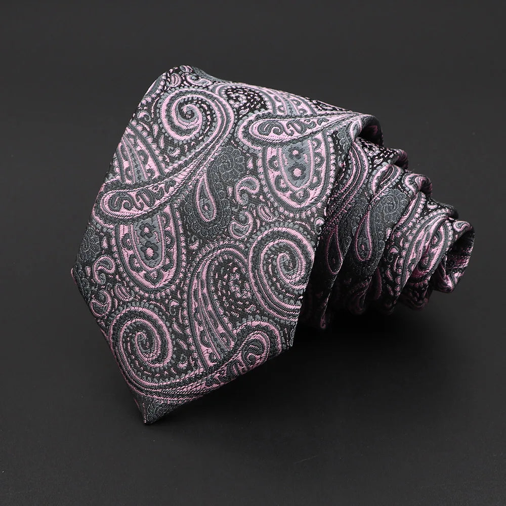 Lamoine - Charcoal Rose Paisley Tie