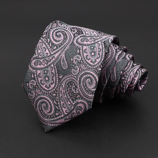 Lamoine - Charcoal Rose Paisley Tie
