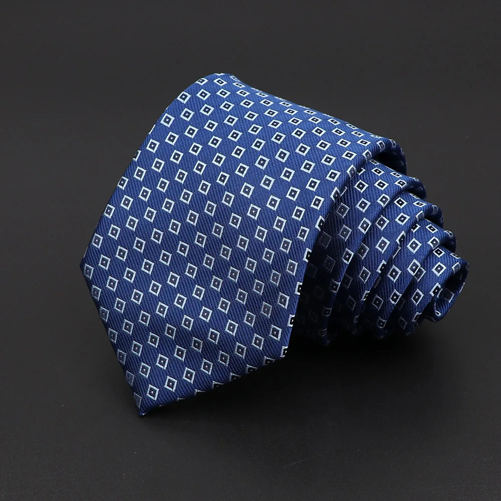 Devereux - Navy Blue Diamond Pattern Tie