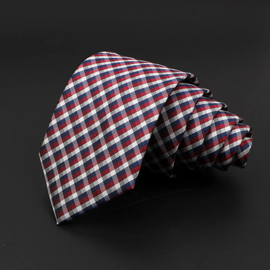 Talisman Tie - Red, White, and Navy Checkered Necktie