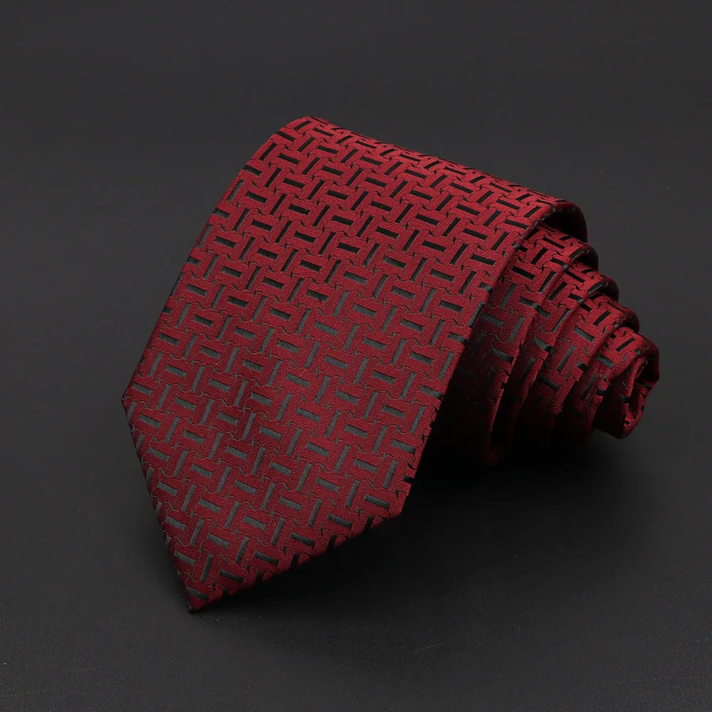 Escobar - Crimson Geometric Weave Tie