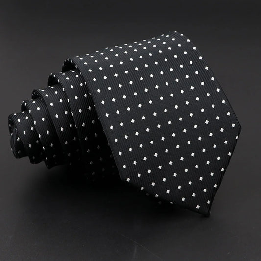 Black Polka Dot Talisman Necktie – A Sophisticated Essential for Every Gentleman