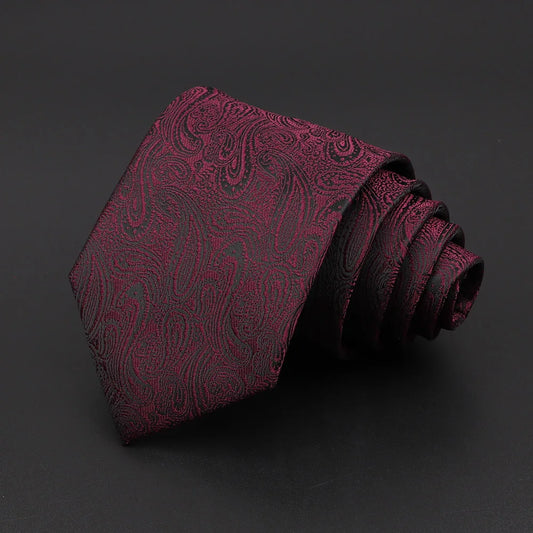 Aragon - Burgundy & Black Paisley Tie