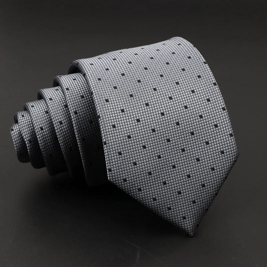 Silver Polka Dot Talisman Necktie – Understated Elegance