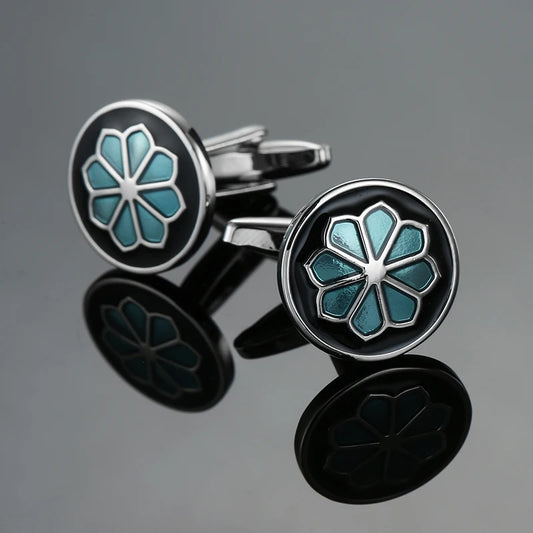 Talisman Cufflink – Orsini Teal Blossom