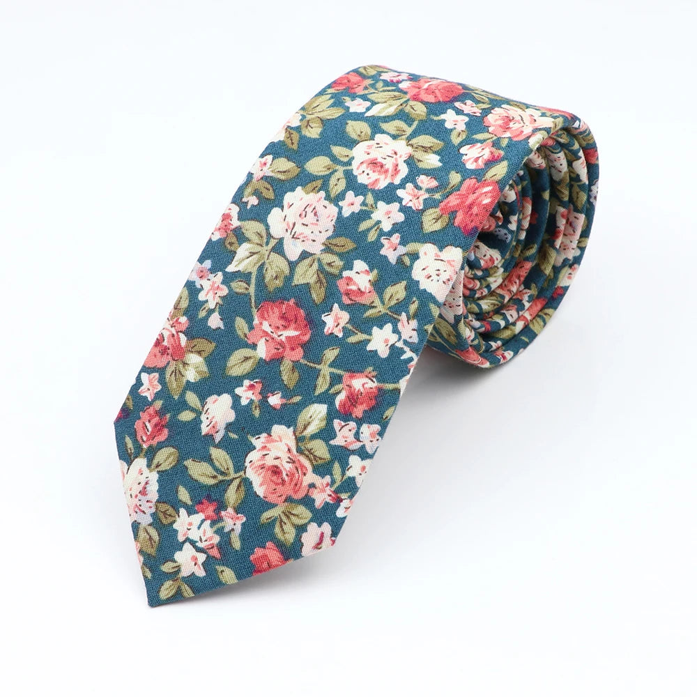 Zafra - Teal Rose Garden Tie