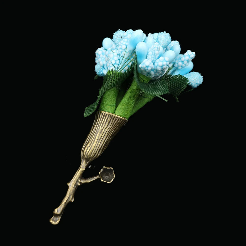 Talisman Brooch – Azure Mist Bouquet