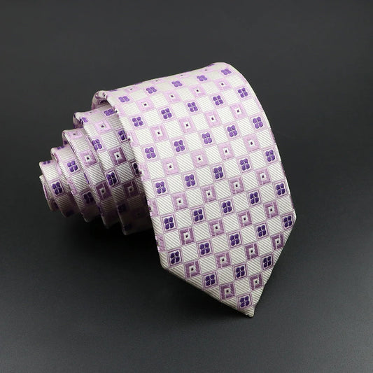 Laval - Lavender Checkered Silk Necktie