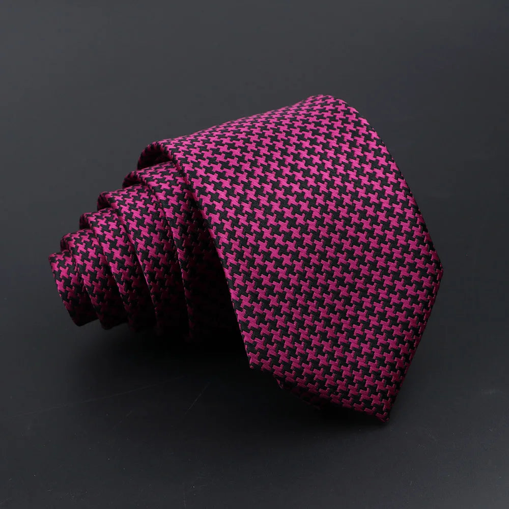 Montferrat - Fuchsia Houndstooth Tie