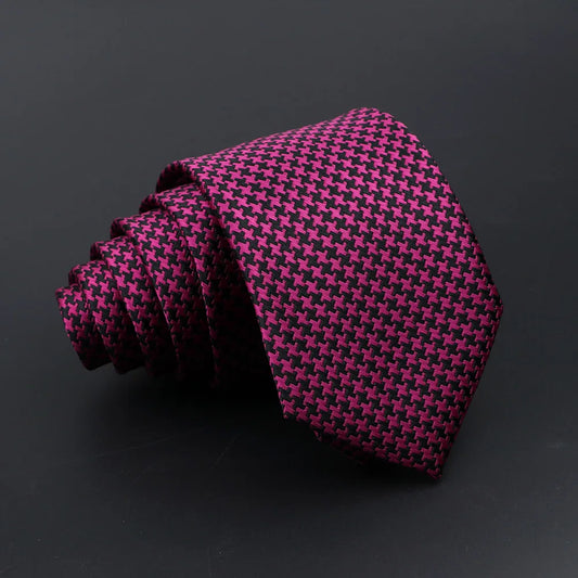 Montferrat - Fuchsia Houndstooth Tie