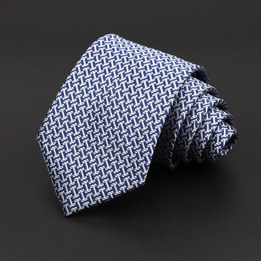 d’Orgemont - Blue & White Interlocking Weave Tie
