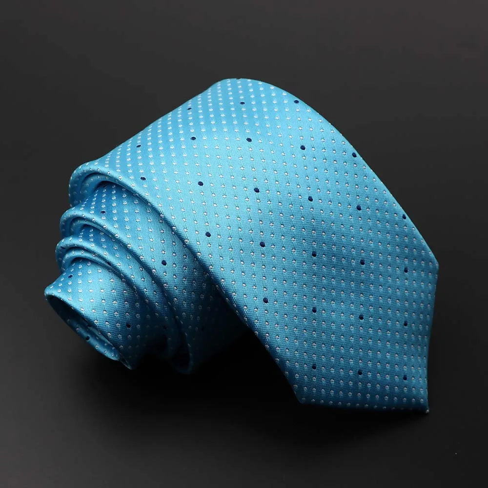 De Chambrun - Sky Blue Microdot Tie – Crisp, Clean & Contemporary