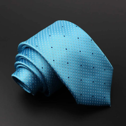 De Chambrun - Sky Blue Microdot Tie – Crisp, Clean & Contemporary