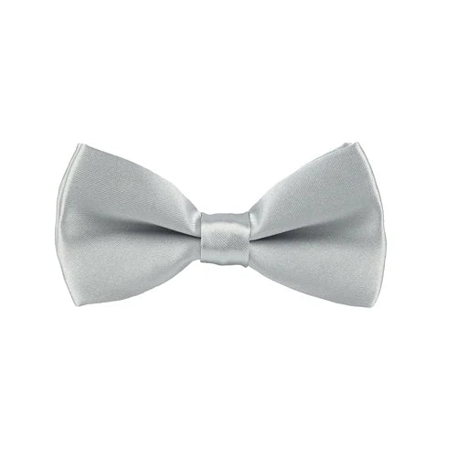 Talisman Bow Tie - Silver Grey Solid Bow Tie