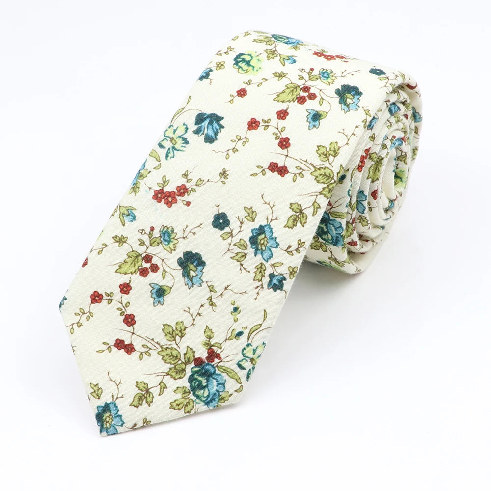 Elsinore - Cream Meadow Floral Tie