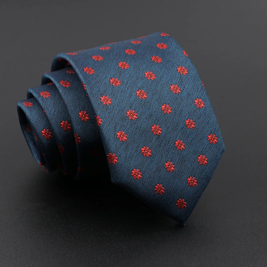 Montrevel - Navy Tie with Red Floral Pattern – Bold Contrast, Timeless Class