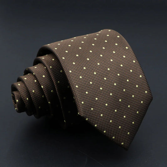 Classic Brown Polka Dot Talisman Necktie – Understated Elegance