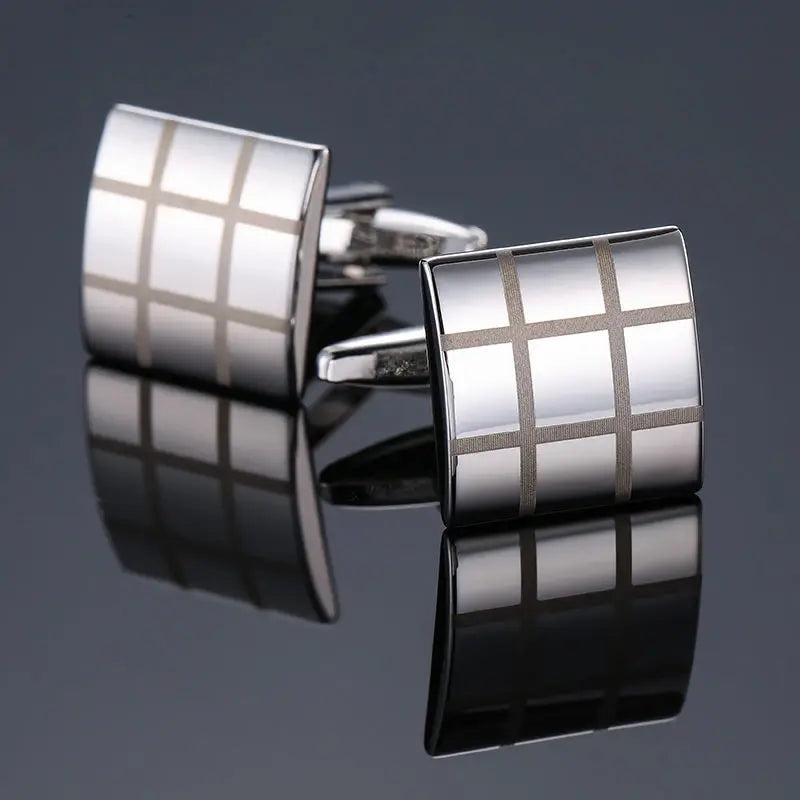 Silver Windowpane cufflinks