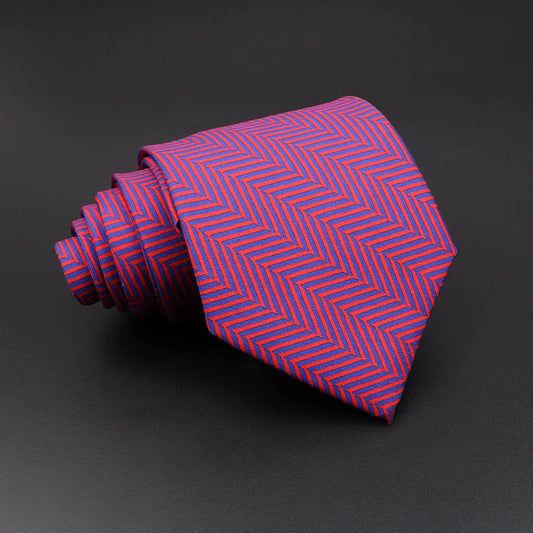 du Plessis - Red and Blue Chevron Stripe Tie