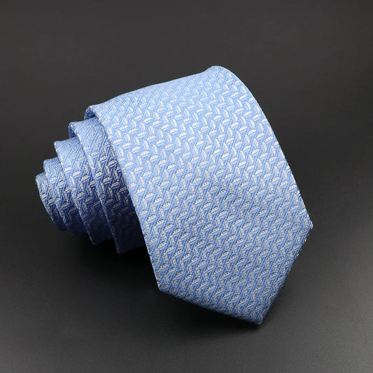 Marguerite - Elegant Light Blue Textured Silk Necktie